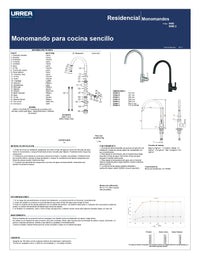 Monomando para Cocina 9480.2 Color Negro Urrea
