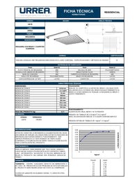 Regadera Cuadrada con Brazo Y Chapetón Cromo 2261b Urrea