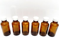 100 Botella 30 Ml Ambar Vidrio con Taparosca Blanca Pavisa